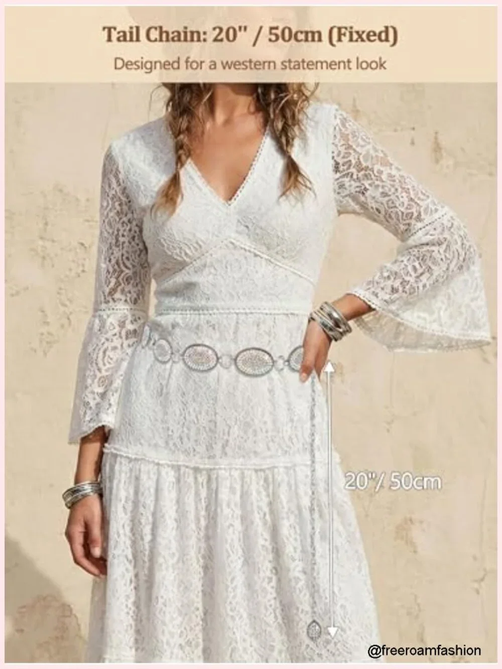 Rhinestone Concho Belt, Western Crystal Chain Belt for Country Concerts